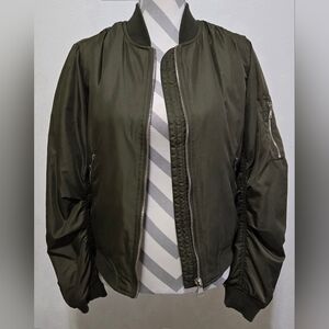 Topshop Olive Green Bomber Jacket